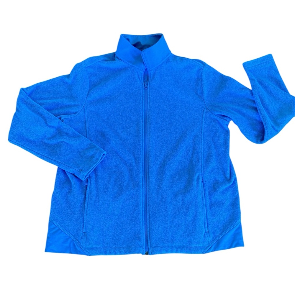 Lands End Full Zip Blue Fleece Jacket Size XL